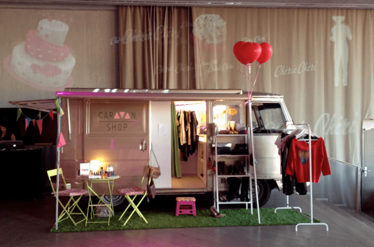 Fashion truck Caravan Shop en salon - décoration événementielle