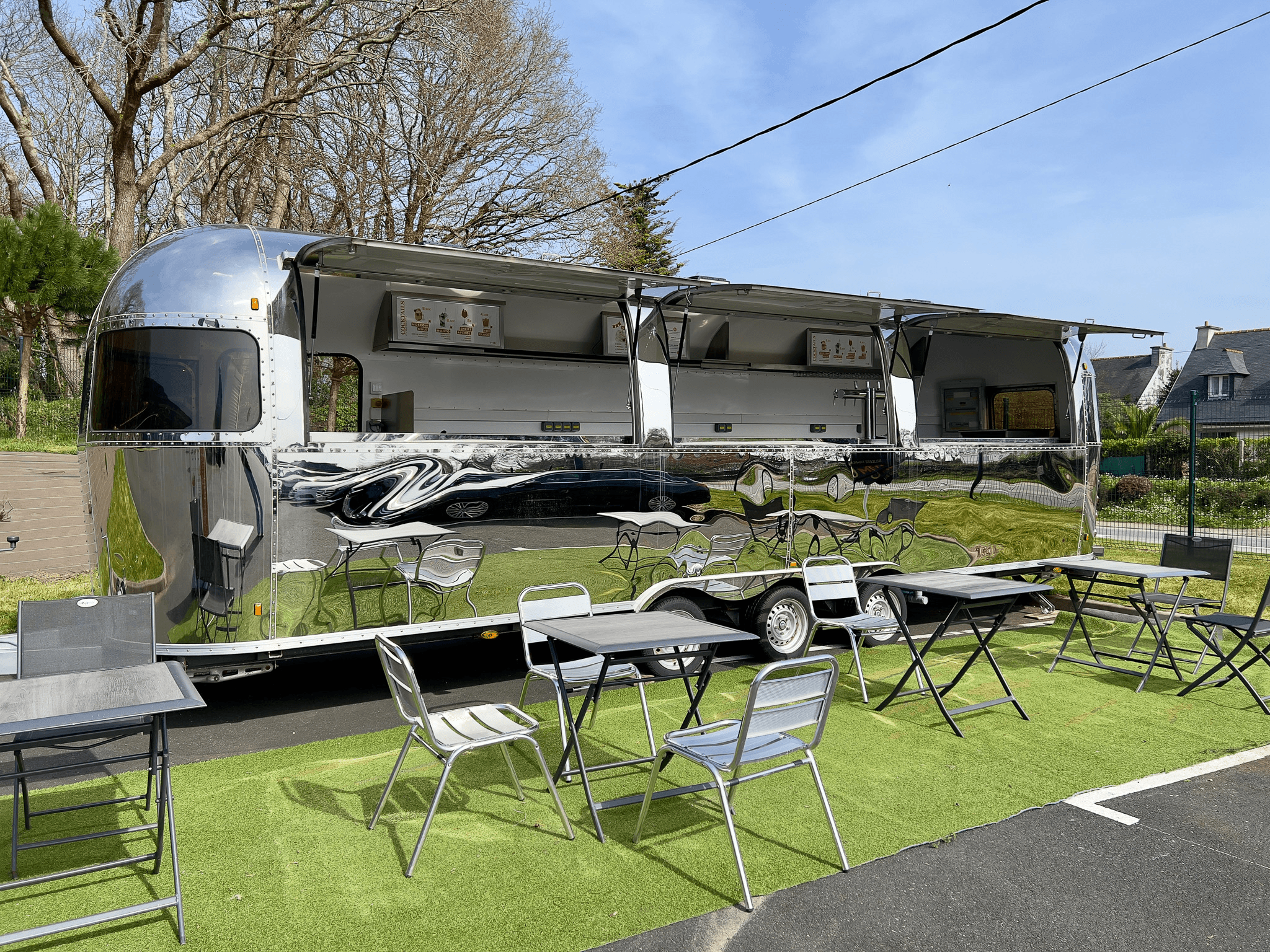 Remorque Foodtruck style Airstream 6m